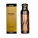 PRURA Wasserflasche aus Kupfer, Federdruck, auslaufsicher, ayurvedisches...