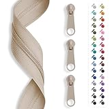 5m Reißverschluss endlos, Spirale 3mm + 15 Schieber/Zipper 32 Farben, Meterware...