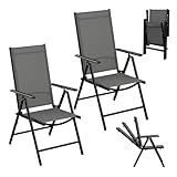 eSituro 2er Gartenstuhl Hochlehner Klappbar 7-Fach Verstellbare Rückenlehne...