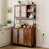 Dripex Küchenschrank 181cm Hoher Buffetschrank mit Arbeitsplatte, mit...