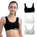 INNERSY Bustier Mädchen Baumwolle Sport BH Teenager Schwarz Weiß Grau Kinder...