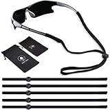 Mini Tree Brillenband Sport Brillenkordel Herren Brillenkette Damen Anti-Rutsch Brillenschnur Eyewear Cords Strap für Sportbrillen, Sonnenbrillen, Lesebrillen, Schutzbrille- Set aus 5 Stück (Schwarz)