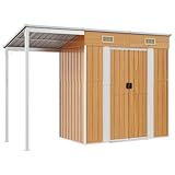vidaXL Gartenhaus, Geräteschuppen mit Schleppdach Schrägdach, Gerätehaus für...