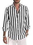 Meilicloth Herren Hemd Langarm Sommer Gestreifte Freizeithemden Casual mit...