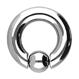 Treuheld® | Spring Loaded Klemmkugelring Piercing | BCR | Silber [08.] - 6.0 x...