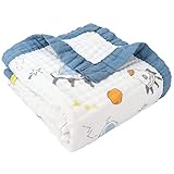 Hivia Musselin Decke 6 Lagig Kuscheldecke Baby Baumwolle 110 x 110 cm Musselin...