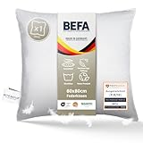 BEFA NATUR Federkissen 80x80 cm | Kopfkissen 100% Federn |1500g Füllgewicht |...
