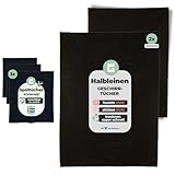 Grünschloss Geschirrtücher Halbleinen & Spültücher Schwarz - Set 2X...