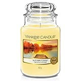 Yankee Candle Autumn Sunset Duftkerze, Große Kerze im Glas, Gelb, 10.7 cm,...