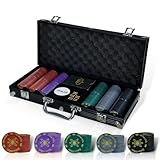 CCLIFE Pokerkoffer Pokerset Profi 300 500 PCS Pokerspiel inkl. Pokerdecks Dealer...