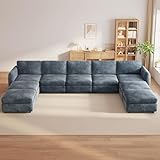 Miuuod 375 cm breites U/L-förmiges 9-Sitzer-Sofa, 5 Sitze mit 4...