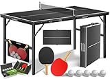 KESSER® Tischtennisplatte Mini mit Tischtennisschläger-Set, Tischtennisbällen...