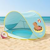Chillife Strandmuschel Pop up Set I Tragbares Strandzelt mit UV Schutz und...