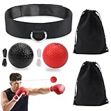 Boxen Reflexball Set, 2 Boxbälle mit Stirnband, Trainingsgerät für Reaktion...