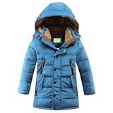 amropi Wintermantel Jungen Daunenjacke Kapuze Winter Warm Parka Mäntel Blau,...