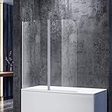 SONNI Duschtrennwand 120x140cm (BxH) mit Stabilisator,Duschwand...