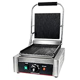 Profi 1800W Elektro Grillplatte Single Bräter Kochplatte Kontaktgrill Grill...