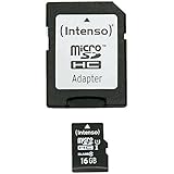 Intenso Premium microSDHC 16GB Class 10 UHS-I Speicherkarte inkl. SD-Adapter...