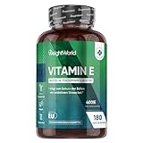 Vitamin E Weichkapseln 400IE - 180 vegane Softgels - Vit E Öl DL Alpha...