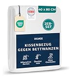 Dreamzie - 2er-Set Milbenbezug Kissenschoner 40x80 - Allergiker Bettwäsche -...
