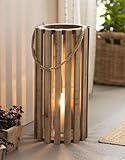Dekoleidenschaft Laterne Recycelt aus recyceltem Holz mit Windlichtglas, Ø 28 x...