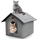 Katzenhaus Für Draußen Winterfest Wasserdicht, 40 * 35 * 40CM Katzenhaus...