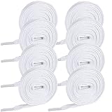 TRUEIN 4 Paar Weisse Schnürsenkel Für Sneaker, 120cm Flache Schnürsenkel 8mm...