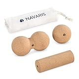 Navaris Faszien Set mehrteilig aus Kork - Mini Peanut Duo Massageball...