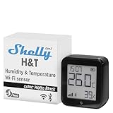 Shelly H&T Gen3 Schwarz | WLAN und Bluetooth Intelligenter Thermometer...