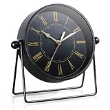 AYRELY® Vintage Metall-Tischuhr – Leise Kaminuhr ohne Ticken mit...