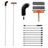 3,85 m Teleskop Fensterwischer Abzieher Set – Fensterabzieher, Mikrofasertuch...