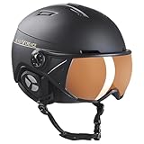 Black Crevice Skihelm St. Moritz mit Vollvisier, schwarz/orange, L (58-61 cm)