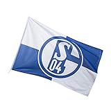 FC Schalke 04 Hissfahne KARO -wetterfest Flagge, blau, 150 x 100 cm
