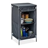 Relaxdays Campingschrank mit 2 Ablagen, HBT: 87x47,5x47,5 cm, Campingregal mit...