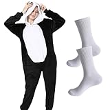 Winric Panda Onesie Kostüm Jumpsuit Tier Relax Kostuem Damen Herren Pyjama...