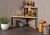 Kesper | Küchen-Eckregal mit 2 Ebenen, Material: Bambus, Maße: B 52 x H 39 x T...