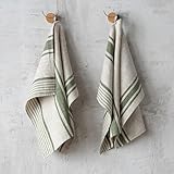 LinenMe Set mit 2 Geschirrtuch Leinen 100%, 45x66 cm Provence - Leinentuch mit...