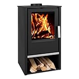 7,6 kW Kaminofen EWO X103 - Holzofen mit Holzfach - Kleiner Kamin mit...