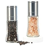 ROLMZJX Salz und Pfeffermühle 2er Set,Klein Verstellbarem Keramikmahlwerk...
