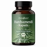 Bio Hanfsamenöl kaltgepresst in veganen Kapseln - 2880mg pro Tag - Hochdosiert...