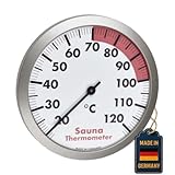 TFA Dostmann Analoges Sauna-Thermometer, 40.1053.50, Messung der Temperatur im...