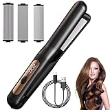 BIZOI 2 in 1 Glätteisen Locken, Glätteisen Kabellos, Mini Haarglätter, Mini...