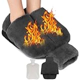 Flintronic 2 in 1 Fußwärmer Wärmflasche Ohne Strom, 2L Groß, Super Weicher...