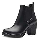 MARCO TOZZI Damen Chelsea Boots Vegan zum Schlupfen, Schwarz (Black), 39 EU