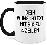 Tasse Tassen 325ml - Aufdruck selbst gestalten - Wunschtext - 325 ml - Schwarz -...