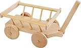 Miniatur Bollerwagen aus Holz 8x6cm natur Leiterwagen Handwagen Puppen Modelbau...