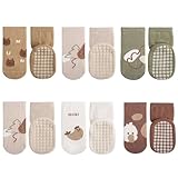 Adorel Baby Stoppersocken Baumwolle Antirutsch Krabbelsocken ABS Socken 6er-Pack...