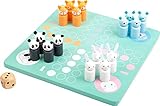 small foot Ludo 'Pastell' aus Holz, Gesellschaftsspiel mit bunten Tierfiguren in...