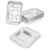 onlyfire Alu Grillschalen, Tropfschale mit 15 Stück Einweg Aluschalen, 27 × 30...