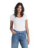 G-STAR RAW Damen Base V-Neck Cap Sleeve T-Shirt, Weiß (white D07211-3310-110),...